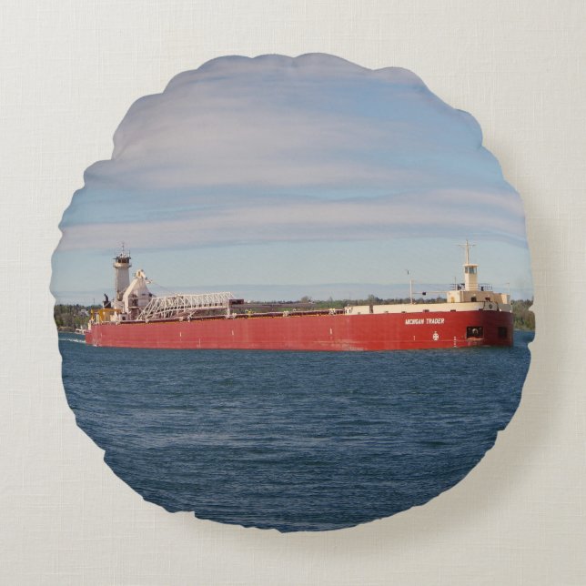 Dirk S. VanEnkevort & Michigan Trader coussin rond (Devant)