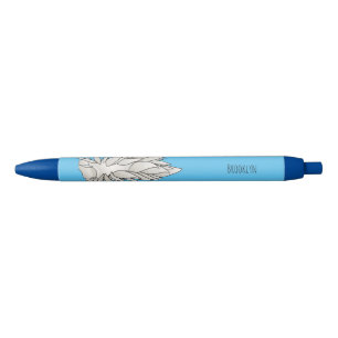 Dirona albolineata nudibranch cartoon zwarte inkt pen