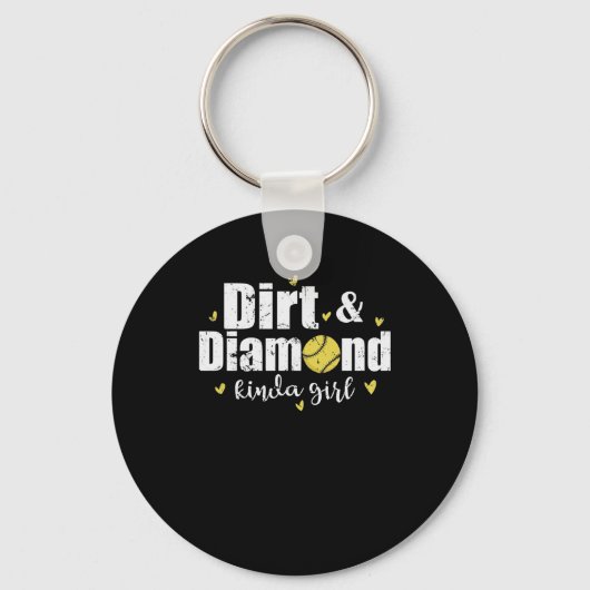 Dirt and Diamond kind Softball Sport Sleutelhanger (Voorkant)