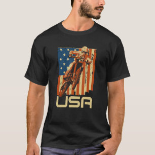 Dirt Bike 4 juli Motorcross Amerikaanse Vlag MX R T-shirt