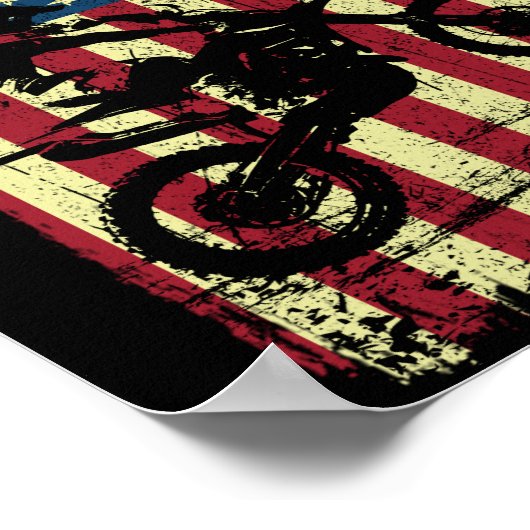 Dirt Bike American Flag 4de Poster (Hoek)