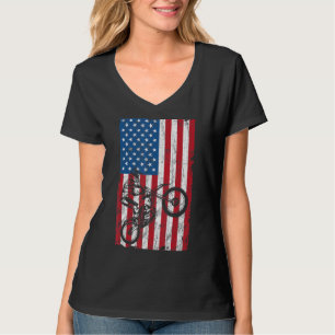 Dirt Bike American Flag Graphic Patriotic Usa 4e T-shirt