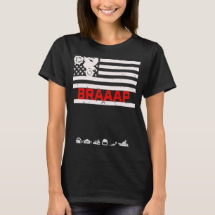 Dirt Bike American Flag Motocross Biker 4 juli P T-shirt