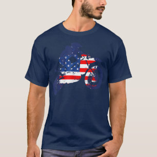Dirt Bike American Flag Motocross Biker 4 juli T-shirt