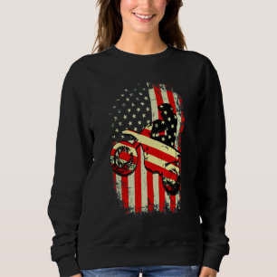 Dirt Bike American Flag Motocross Biker 4th Of Jul Trui