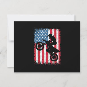 Dirt Bike American Flag Motocross Biker Mannen Boy RSVP Kaartje