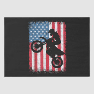 Dirt Bike American Flag Motocross Biker Mannen Boy Tissuepapier