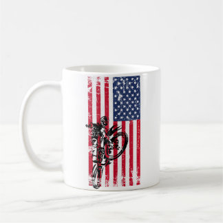 Dirt Bike Amerikaanse Vlag 4 juli Motorfiets Koffiemok