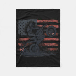 Dirt Bike Amerikaanse Vlag Motocross Fleece Deken