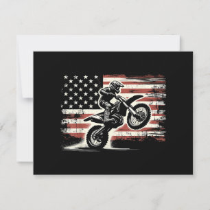 Dirt Bike Amerikaanse Vlag Motorcross Biker Vintag