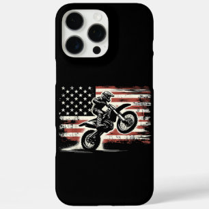Dirt Bike Amerikaanse Vlag Motorcross Biker Vintag iPhone 16 Pro Max Hoesje