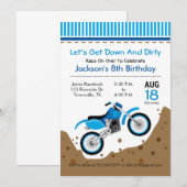 Dirt Bike Anniversaire Fête Invitation (Devant / Derrière)