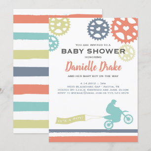 Dirt Bike Baby shower Uitnodiging