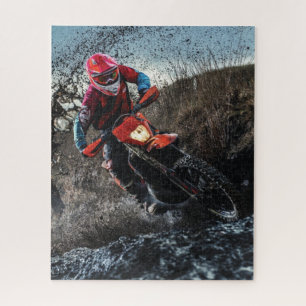 Dirt bike berijder kussen legpuzzel