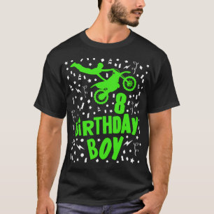 Dirt Bike Birthday Boy - Kinder 8-jarige motorcros T-shirt