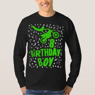 Dirt Bike Birthday Boy - Kinder 8-jarige motorcros T-shirt