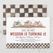 Dirt Bike Birthday Uitnodiging (Voorkant / Achterkant)