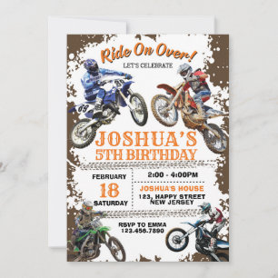 Dirt Bike Birthday Uitnodiging. Motorbikes nodigen Kaart