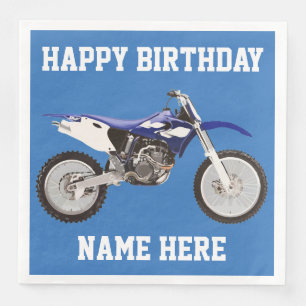 Dirt Bike Blue Birthday Sport Napkins Servetten