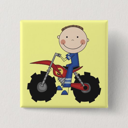Dirt Bike - Boy Tshirts en Gifts Vierkante Button 5,1 Cm (Voorkant)