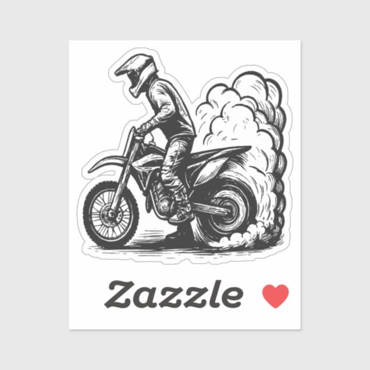 Dirt Bike Burnout  Sticker (Vel)