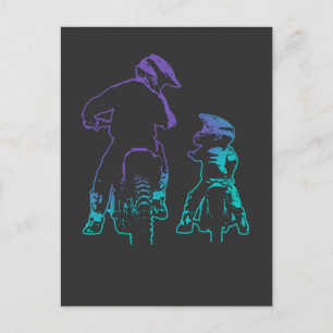 Dirt Bike Dad en Son Motocross Biking Briefkaart