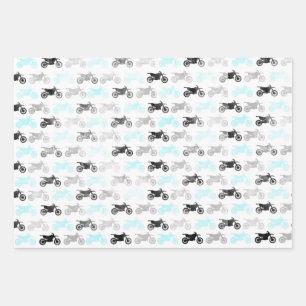 Dirt Bike en Chevron Wrapping Paper