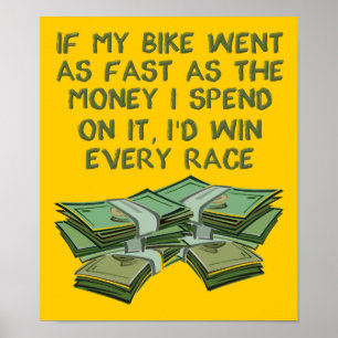 Dirt Bike even zo snel als Money Funny Motocross P Poster