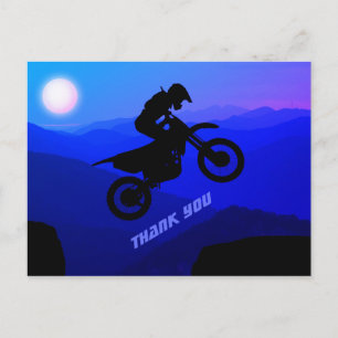 Dirt Bike Full Moon Night Ride Motorcross Bedankt Briefkaart