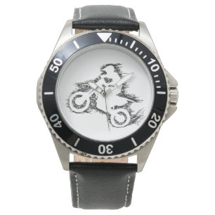 DIRT BIKE ( gekrabbel zwart ) Horloge