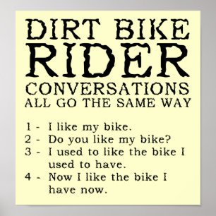 Dirt Bike Gesprekken Grappige Poster Bord
