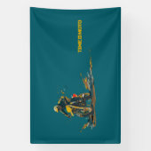 Dirt Bike Graphic Wood Box Sign Spandoek (Verticaal)