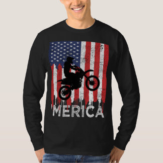 Dirt Bike 'Merica Amerikaanse Vlag 4 juli Jongens  T-shirt