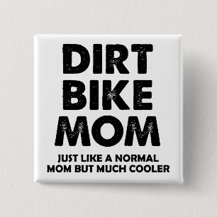 Dirt Bike Moeder Grappige Motocross Knop Badge Spe Vierkante Button 5,1 Cm