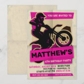 Dirt Bike Motocross Anniversaire Fête Invitation (Devant / Derrière)
