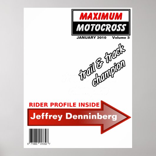 Dirt Bike Motocross Magazine Cover Poster (Voorkant)
