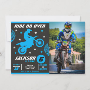 Dirt Bike Motocross Motorfiets Jongen Foto Verjaar Kaart
