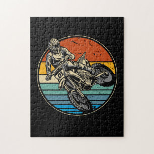 Dirt Bike Motocross-motorfiets Retro Legpuzzel