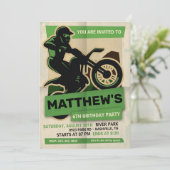 Dirt Bike Motocross - uitnodiging van de Birthday  (Staand voorkant)