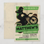 Dirt Bike Motocross - uitnodiging van de Birthday  (Voorkant / Achterkant)
