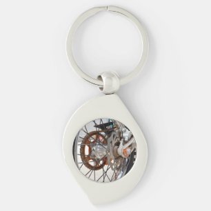 Dirt Bike Motorbike Wheel Cogs, Metal Keyring Sleutelhanger