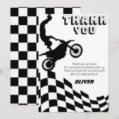 Dirt bike motorfiets racing jongen verjaardag bedankkaart (Voorkant / Achterkant)