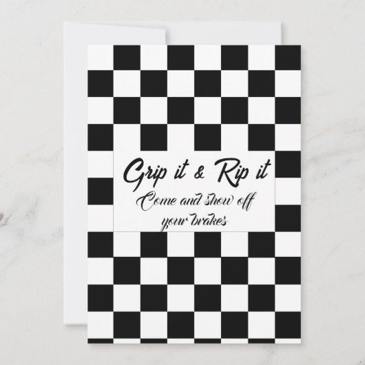 Dirt Bike/Motorfiets Verjaardagsfeestuitnodiging Kaart (Achterkant)