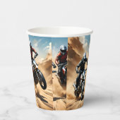 Dirt Bike Motorfietsen Racing in de woestijn, Papieren Bekers (Links)