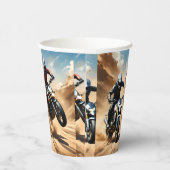 Dirt Bike Motorfietsen Racing in de woestijn, Papieren Bekers (Rechts)