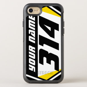 Dirt Bike MX Racing Nummer - Geel - Zwart Nummer OtterBox Symmetry iPhone 8/7 Hoesje