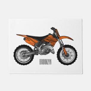Dirt bike offroad motorfiets / motocross cartoon deurmat