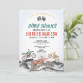 Dirt Bike Race Baby shower Invitation pour Garçon (Debout devant)