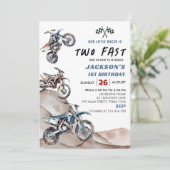 Dirt Bike Race Boy Invitation fête de 2e anniversa (Debout devant)