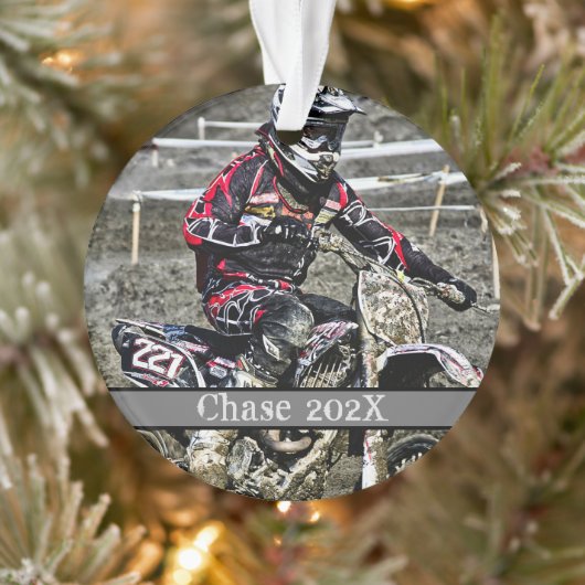 Dirt Bike Rider photo Keepsaké Noël (Arbre)